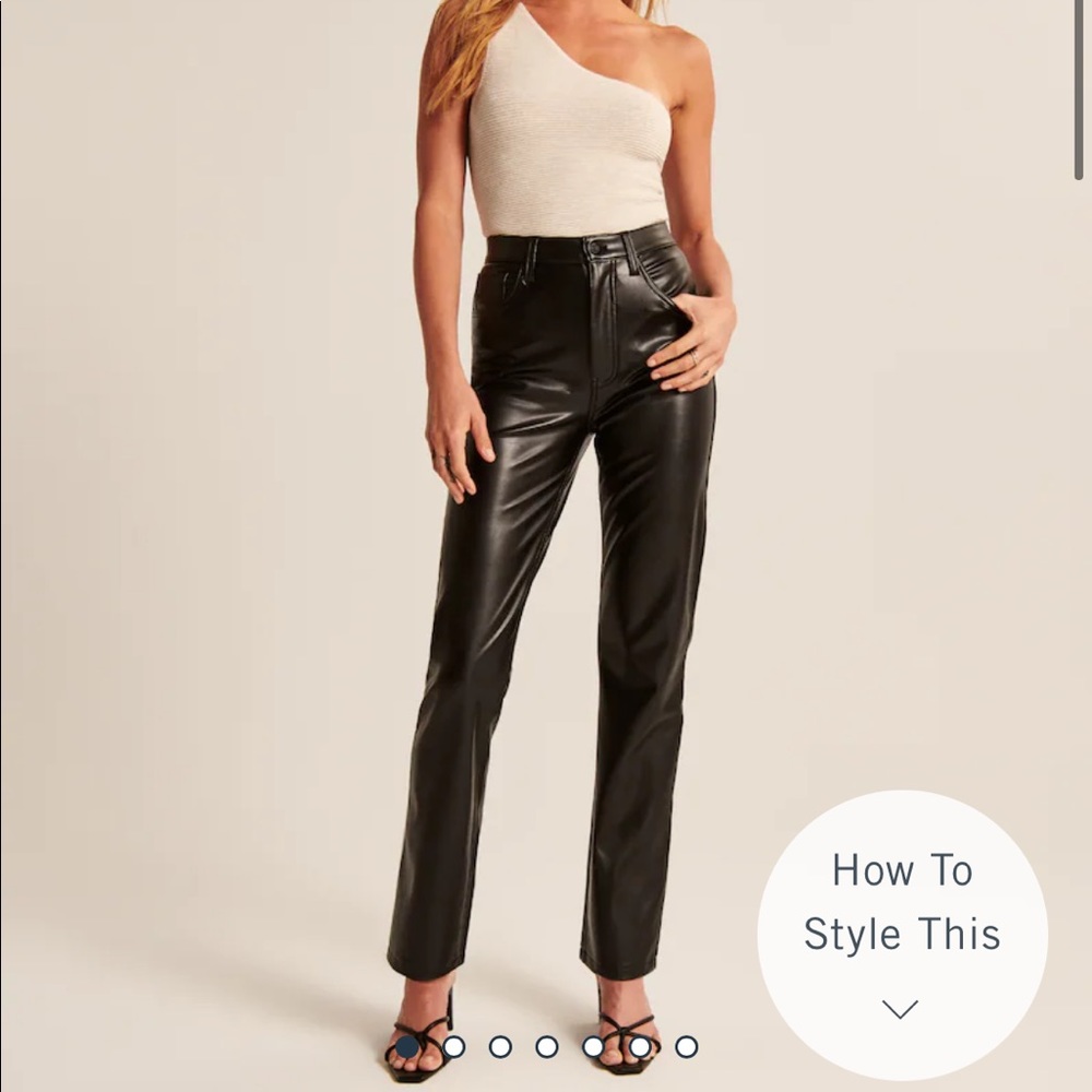 Abercrombie straight leg leather pants